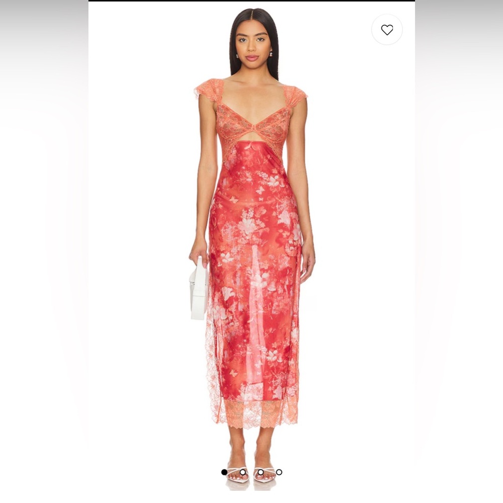 Free People Red Floral Midi Dress